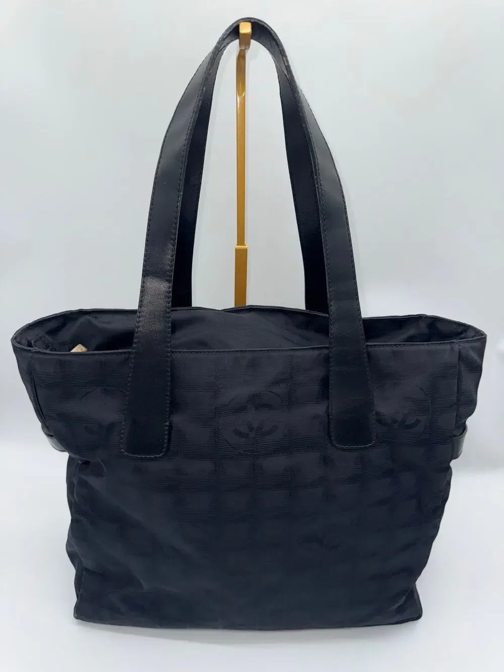 Chanel New Travel Line GM Tote Navy Blue CC Jacquard Bag Rare 8262233